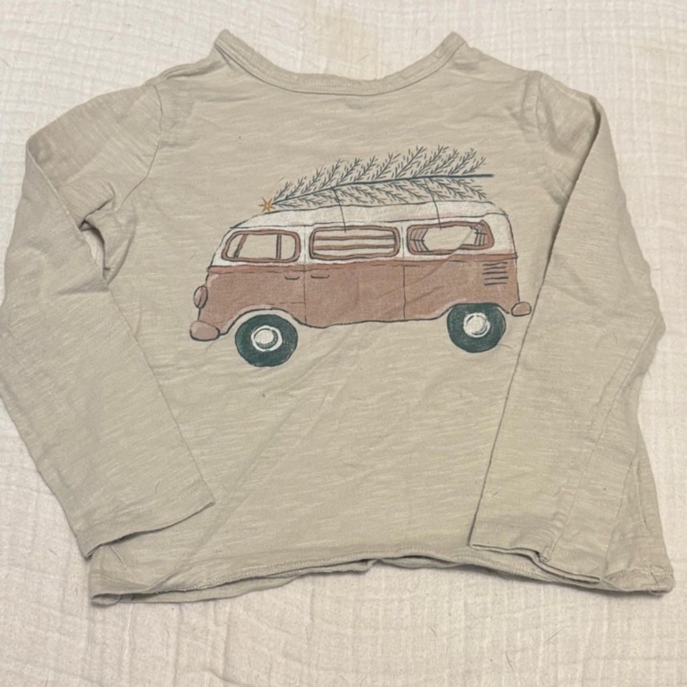 Kids Long Sleeve Tee with Van Design